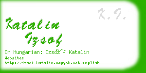 katalin izsof business card